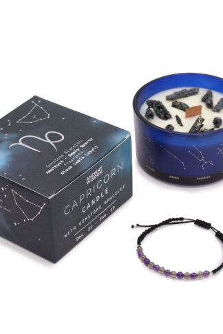 Bougies en Cristal du Zodiaque avec Bracelets en Pierres Précieuses